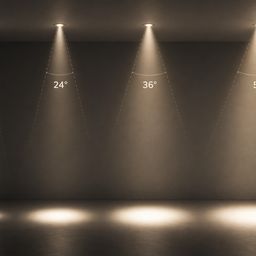 Кіріктірілетін шамдардың жарық таралу бұрышы: 15, 24, 36 және 50°
