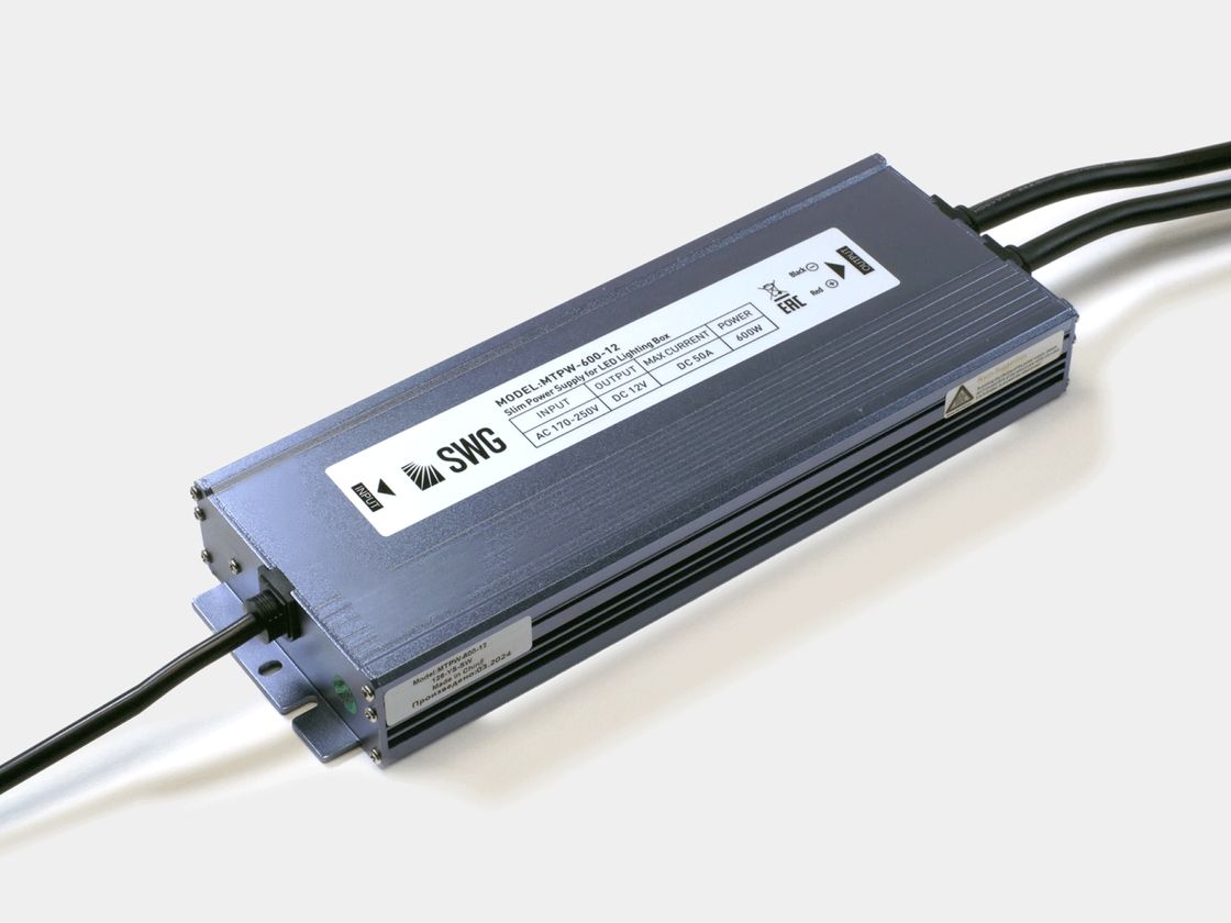 SWG 12V 600W герметикалық қуат көзі, үстінен көрініс