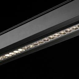 Қара түсті darklight сызықтық трек шамы, ірі LED диодтар жақыннан
