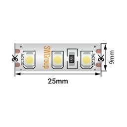 Ені 9 мм деп көрсетілген SMD3528 LED таспасының фрагменті