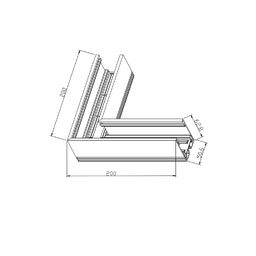 Төбеге арналған бұрыштық коннектор SY Қара муар, Күміс, SY-601901-CN-BLMR-PCB