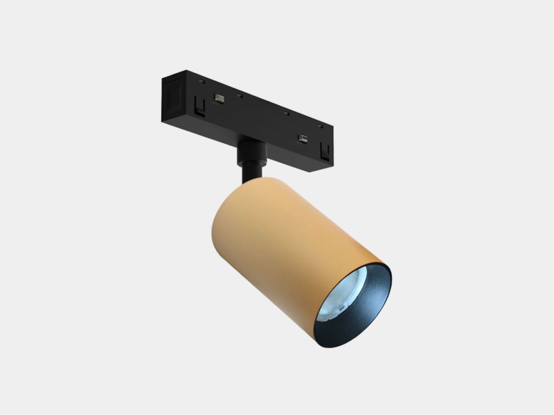 SY-LINK жез түсті трек спот-шамы, қиғаш ракурстан көрініс