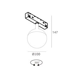 Металл+әйнек шар тәрізді шам, SY-LINK сериясы, Қара, 10Вт, IP20, Бейтарап ақ (4000К), SY-LINK-SFBL-10-NW