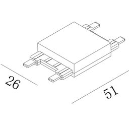 Өлшемдері 51×26 болатын SLIM түзу коннекторының сызбасы