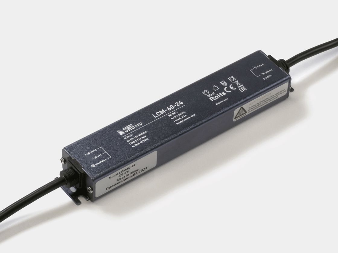 SWG PRO LCM-60-24 аса жұқа қуат көзі, қара корпус