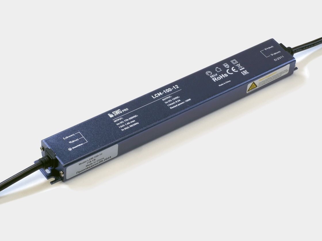 Сверхтонкий блок питания SWG PRO LCM-100-12, черный