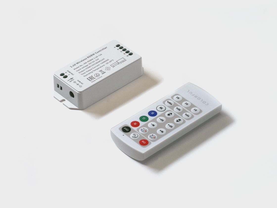 RGBW контроллері, 2.4G, пультпен, 21 түйме, DC12/24V, <16A(MAX), SW-RGBW-2.4G-16A