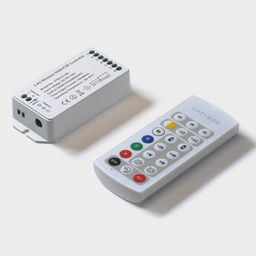 Контроллер RGB+CCT,  2.4G с пультом, 21 кноп., DC12/24V, <16A(MAX), SW-RGB-CW-2.4G-16A