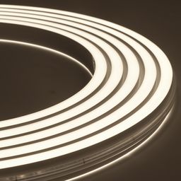 Неоновая лента нейтральная белая 24В IP67 10Вт/м 140 LED/м SMD2835 20×13 мм двойное свещение NE-DU2140-24-10-NW-67