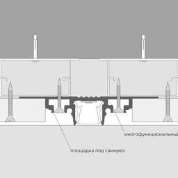 RC-12 профилін гипсокартонға кіріктіріп орнату сызбасы