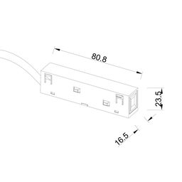 SY-LINK-CN1-BL-2.5, сымы бар қоректендіру коннекторы, 48В, қара, 2,5 м