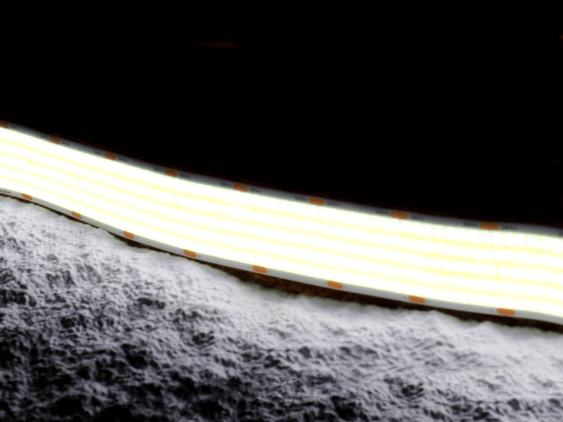 Қосылған COB LED-лента, жарықтың жақыннан түсірілген көрінісі