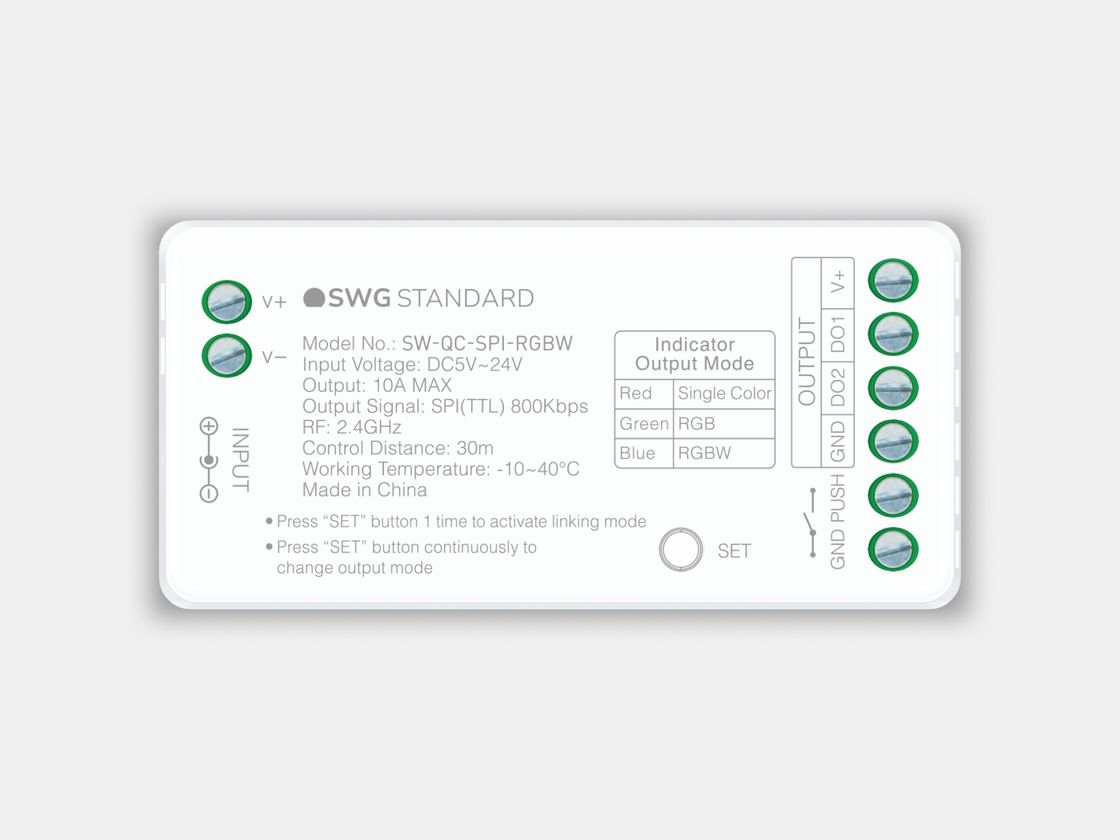 SWG Standard Quick Control SPI контроллері, үстінен көрініс