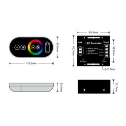 Лентаға арналған контроллер RF-RGB-S-24A
