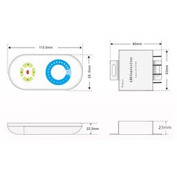 Диммер для ленты белый сенсор 10 A, max:120W, 12/24V: 240W, , RF-DIM-S5-10A