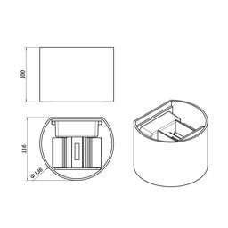 Қабырғаға арналған шам GW TAPE қара, 4000K, GW-A310R-6-BL-NW