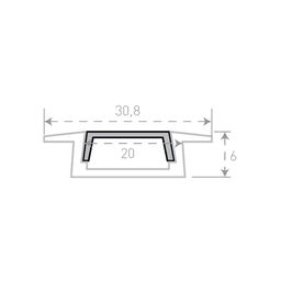RC-3006 кіріктірілетін профильдің LED таспаға арналған қимасы