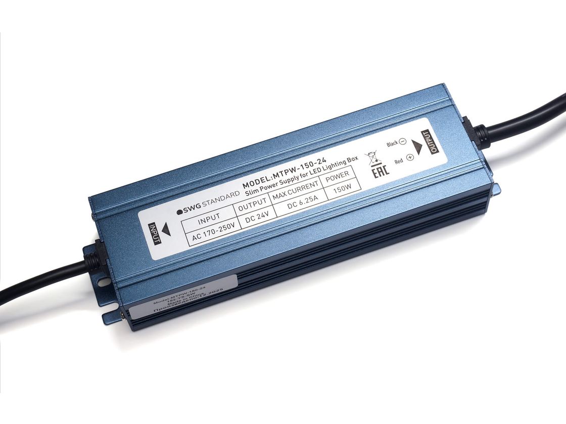 SWG TPW LED таспаларына арналған қорек көзі, 150 W, ылғалдан қорғалған, 24 V, MTPW-150-24