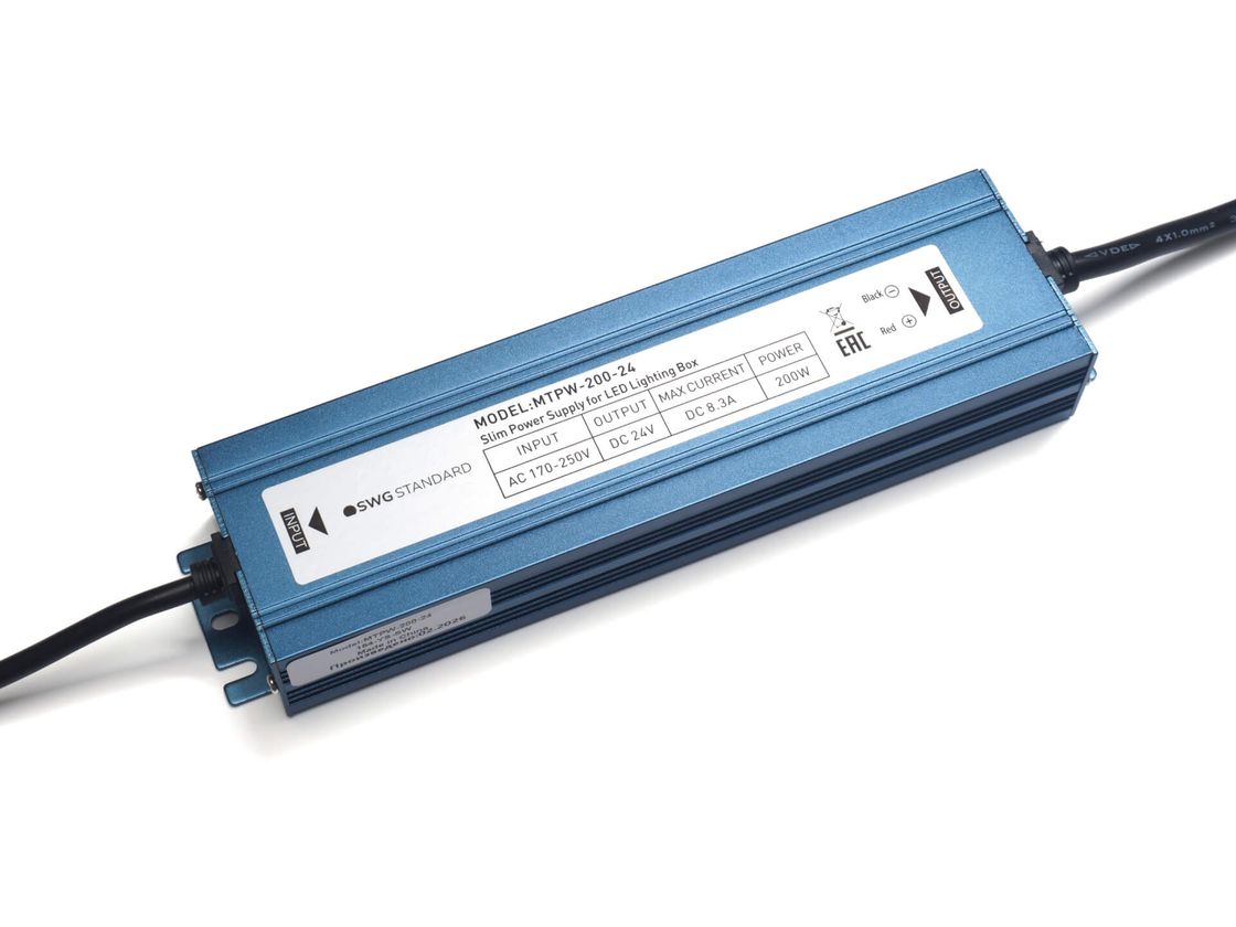 SWG TPW LED таспаларына арналған қорек көзі, 200 W, ылғалдан қорғалған, 24 V, MTPW-200-24