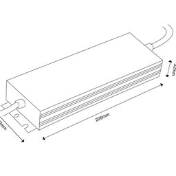 TPW жарықдиодты таспаларына арналған қорек көзі, 250 W, ылғалдан қорғалған, 24 V, MTPW-250-24
