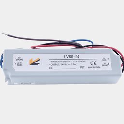 Жарықдиодты таспаларға арналған қорек көзі IP67 пластик 60 W, 24V, LV-60-24