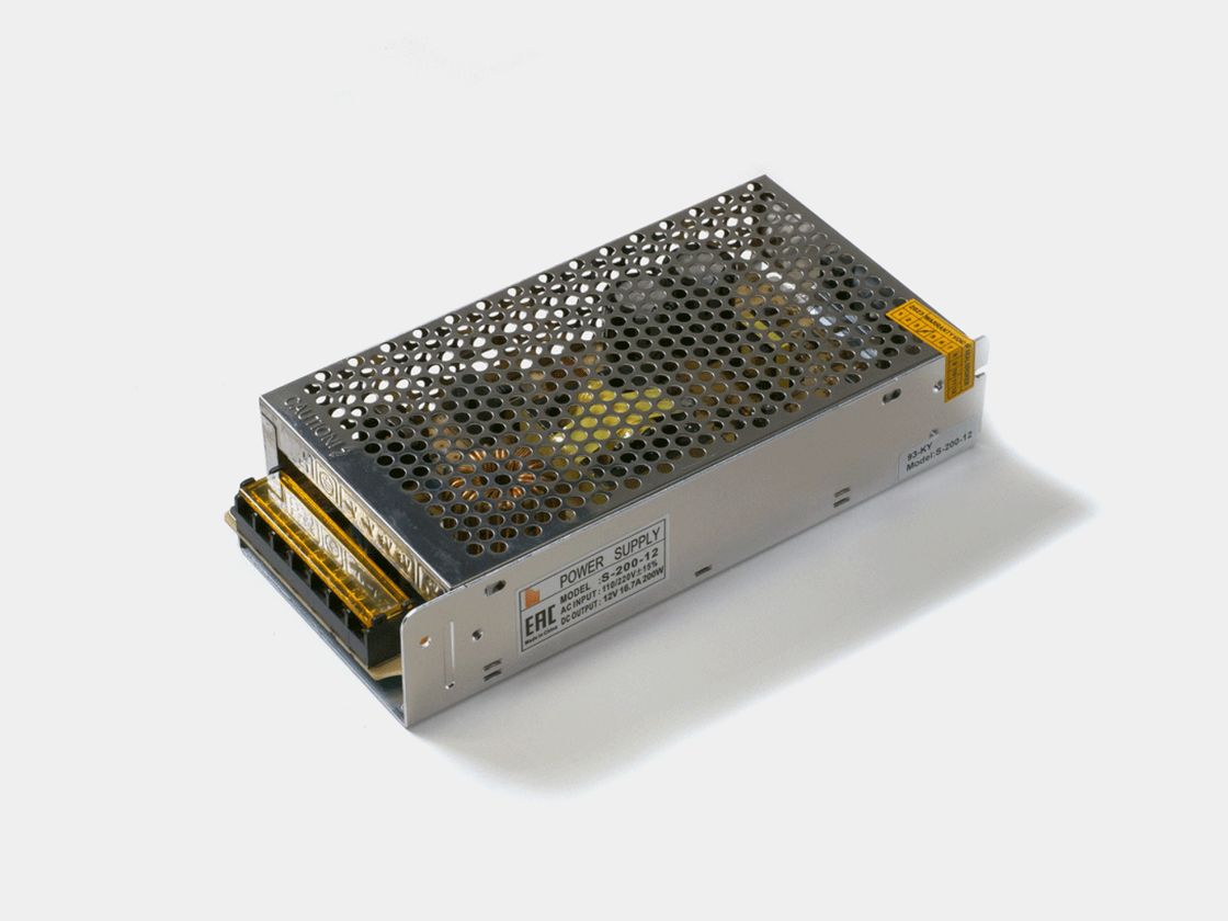 Открытый блок питания сетка SWG S-200-12, вид сбоку
