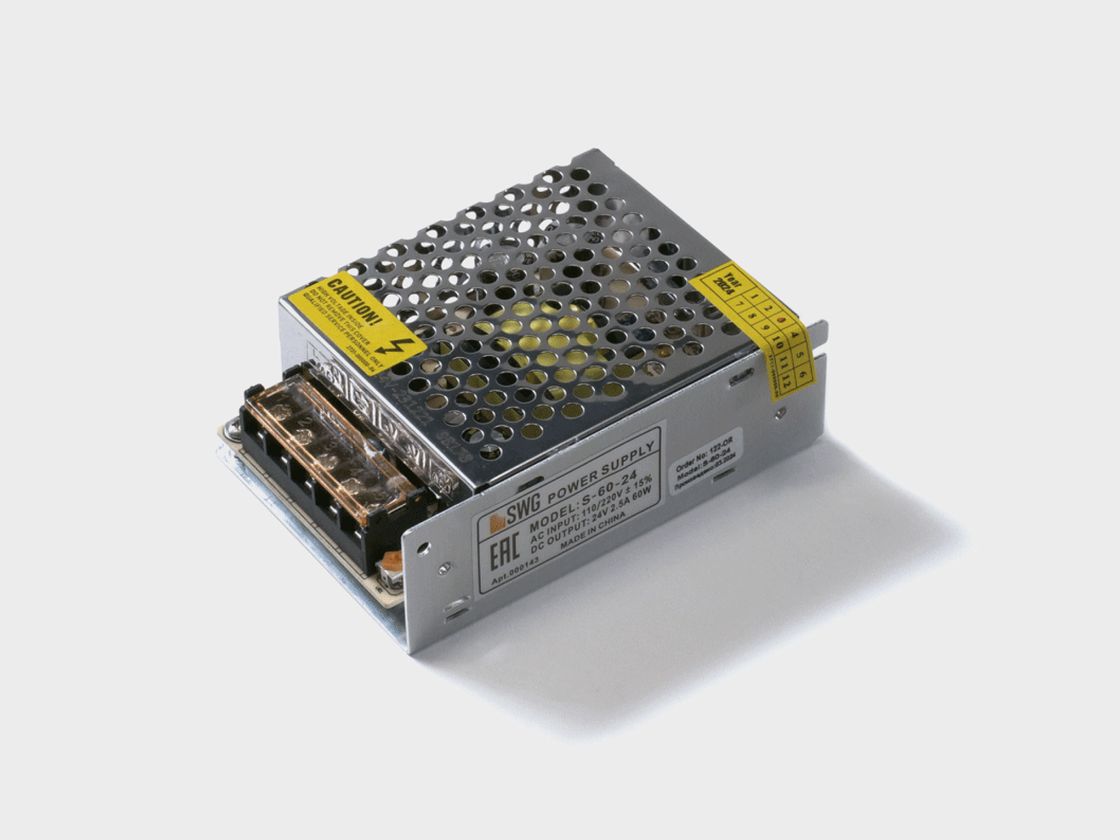 Открытый блок питания SWG S-60-24, корпус сетка