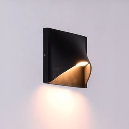 Қара түсті қабырғаға орнатылатын LED шам, жарықты төмен бағыттайды
