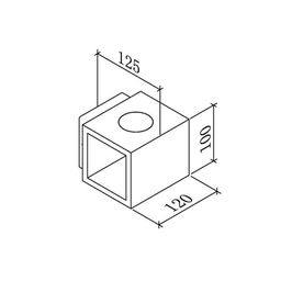 KUB қабырға шамының өлшемдер сызбасы: 120×100×125 мм