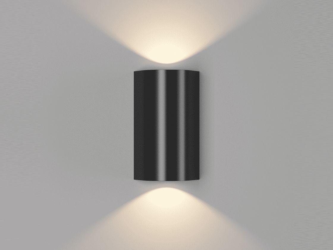 Қара түсті қабырғаға арналған LED шам, жарығы жоғары және төмен бағытталады