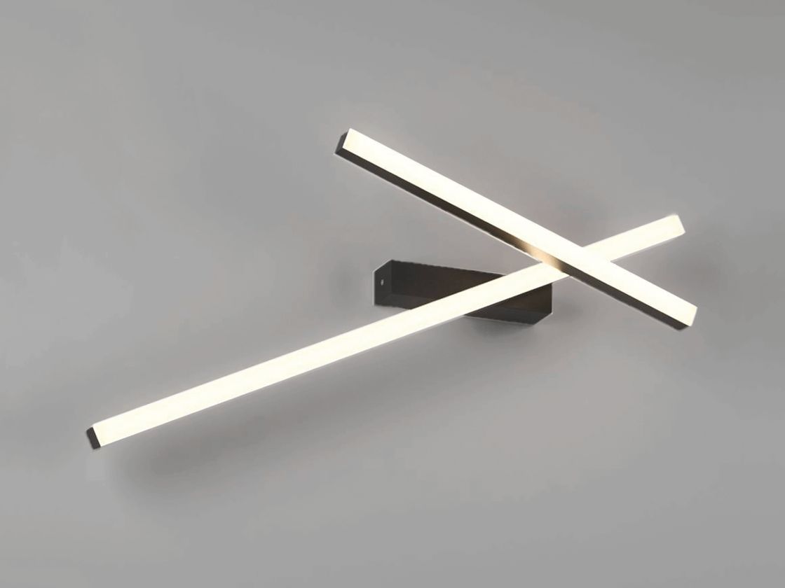 Қара түсті қабырғаға арналған LED шам, екі жарық жолағы
