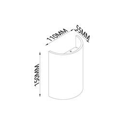 GW TUBE қабырға шамы ақ, 4000K, GW-6805-6-WH-NW