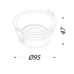 Төбеге арналған кіріктірілетін еңкіш шам корпусы, Ақ, IP20, COMBO-41-WH