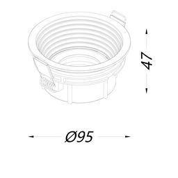 Төбеге кіріктірілетін еңкіш шам корпусы, Ақ, IP20, COMBO-42-WH