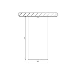 Villy үстіңгі монтажды шамының сызбасы, өлшемі 143×65 мм