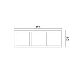 COMBO 3 сериясына арналған үштік жақтау, шаршы, ақ, COMBO-3S3-WH