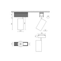 SY трекке арналған шам, қара, 20 Вт, бейтарап жарық, SY-601202-BL-20-36-NW