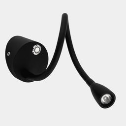 Қабырғаға арналған шам WL BED 3 Вт, қара, диммері бар, BQ004103-A-3-DIM-BL-WW
