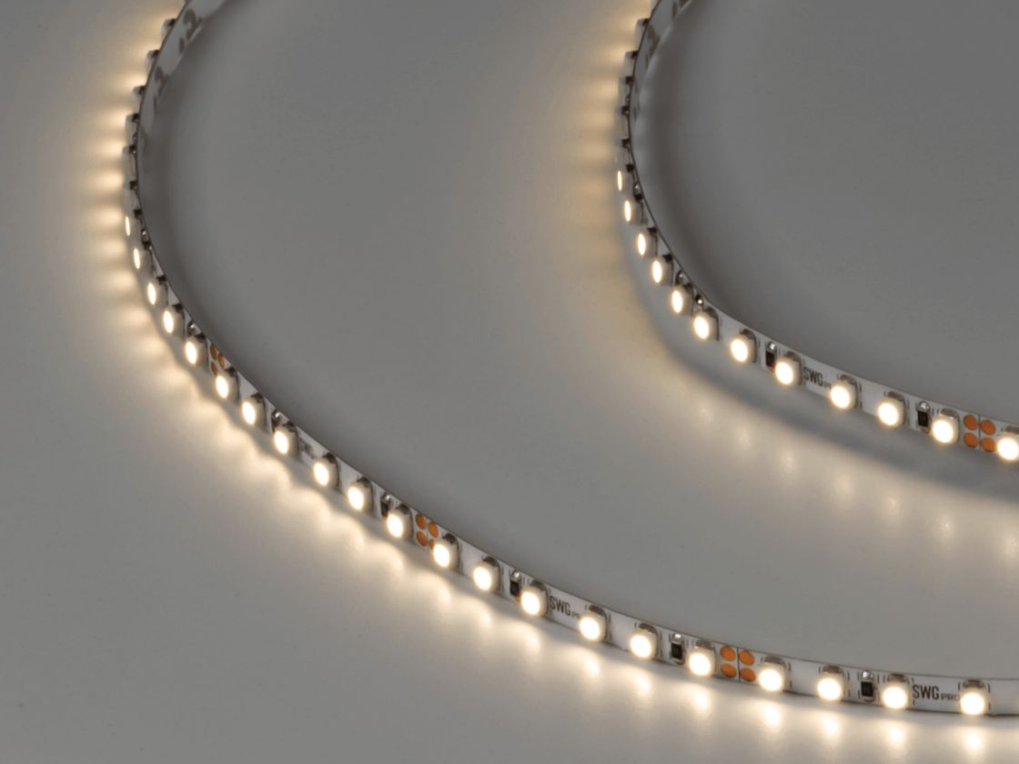 Светодиодная лента SWG PRO 3528, 120 LED/м, 9,6 Вт/м, 24В , IP20, Цвет: Нейтральный белый, SWG3PT120-24-9.6-NW