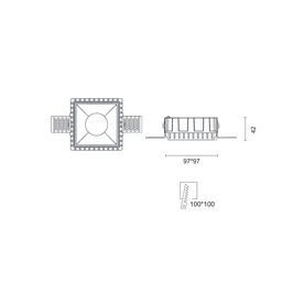 COMBO 43 үшін кіріктірілетін рамка, төбеге орнатылатын, Қара, COMBO-FR-34-BL