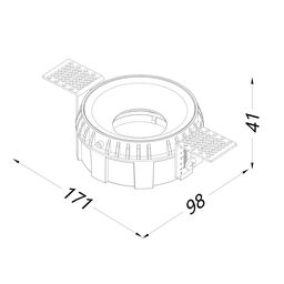 COMBO 43 үшін кіріктірмелі рамка, төбеге орнатылатын, Ақ, COMBO-FR-43-WH