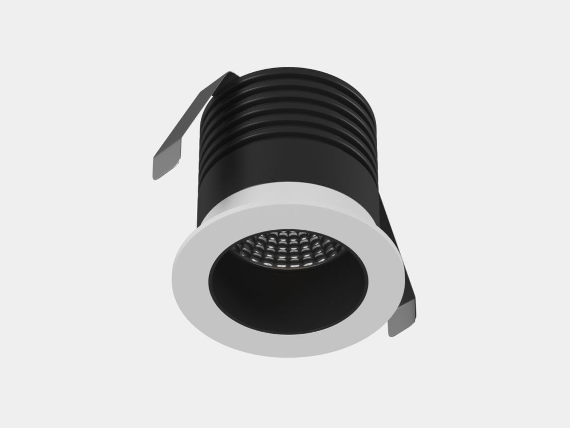 IP65 кіріктірілетін шам: бүйірінен көрініс, серіппелі бекіткіштерімен