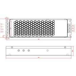 LUX LED таспаға арналған қорек көзі, ықшам, 12В, 250Вт, IP20, T-250-12-LUX
