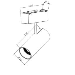 Төмен вольтты SY трекке арналған шам, қара, 10 Вт, SY-DIM-601201-BL-10-36-NW