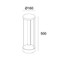 Ақ түсті LED шам, 12Вт, IP65, Жылы (3000К), FL-1491-500-12-WH-WW