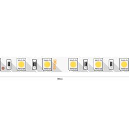 Кесу қадамы көрсетілген 24 В LED-лента сегментінің сызбасы