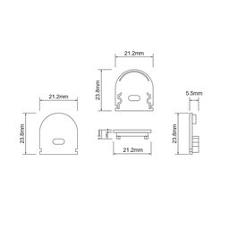 SF-2121-RD профиліне арналған бітегіштер жиынтығы (2 дана), SF-2121-RD-ECS