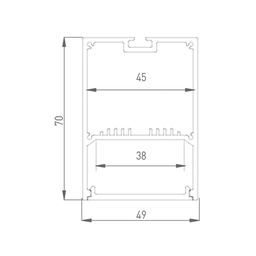 LS 4970 профилінің 49×70 өлшемдері көрсетілген сызбасы