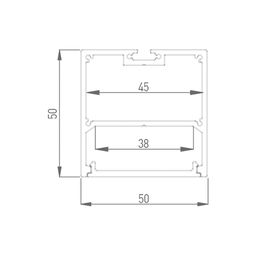 LS 5050 профилінің қима сызбасы, өлшемі 50×50